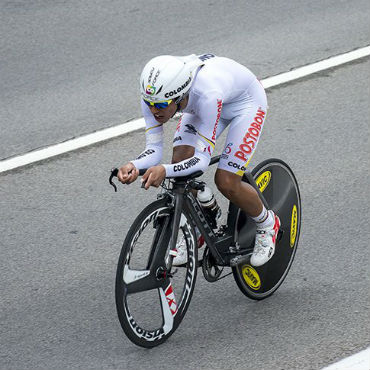 Daniel Felipe Martínez, en mejor de los 'escarabajos' en la CRI del Tour de