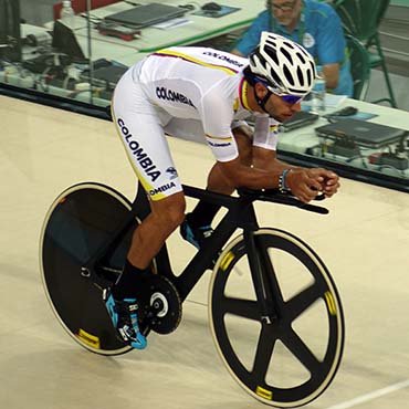 Fernando Gaviria tuvo su primer contacto con la pista del Velódromo Olímpico de Río de Janeiro