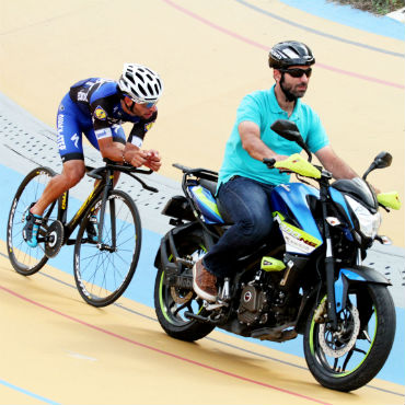 José Julián Velásquez, en uno de los entrenamientos de Fernando Gaviria