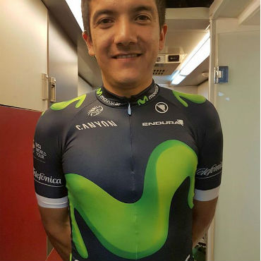 Richard Carapaz en su debut con el Movistar Team
