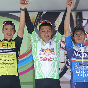 Jonathan Caicedo comandó el podio final de la Clásica de Soacha junto a Nicolás Paredes y Freddy Montaña