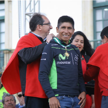 Nairo Quintana recibió este lunes un merecido homenaje en Boyacá