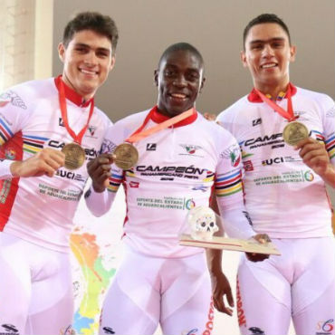 FabianPuerta, Santiago Ramírez y Rubén Murillo, oro en Panamericano de México (Foto Fede ciclismo)