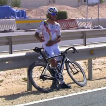 Fernando Gaviria, no contó con suerte en Mundial de Ruta de Catar