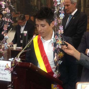 El Campeón del Giro de Lombardía fue distinguido por el Consejo de Bogotá