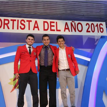 Edwin Matiz, Carlos Ramírez y Esteban Chaves en la noche de los mejores de Acord-Bogotá