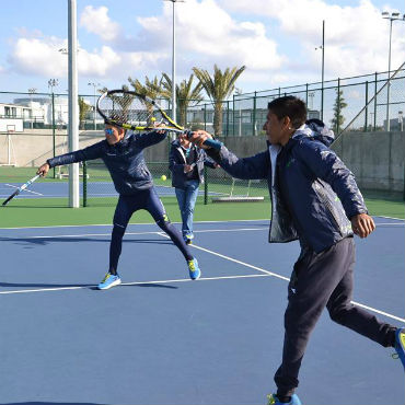 Nairo Quintana visitó este jueves la Rafa Nadal Academy By Movistar