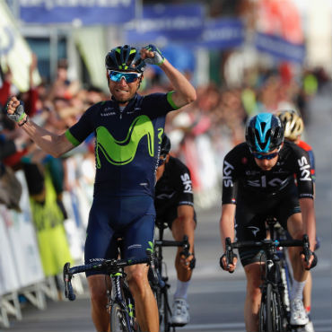 Alejandro Valverde ganador de primera etapa y líder (Foto-Movistar)