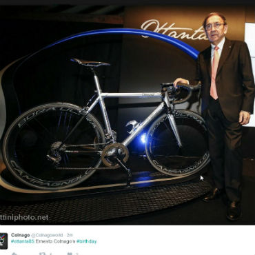 Ernesto Colnago celebró hoy sus 85 años con la presentación de un modelo especial de nuevas bicicletas