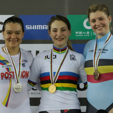 Martha Bayona, medalla de Plata en Mundial de Pista de Hong Kong (Fotos Federación Colombiana de Ciclismo)