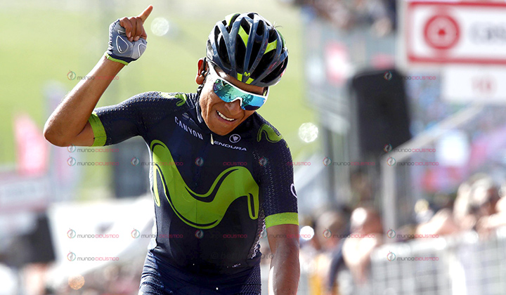 Nairo Quintana, ganador de etapa y líder del Giro