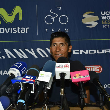 Nairo Quintana este lunes en rueda prensa del Giiro