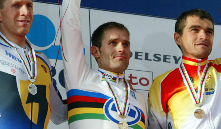 Santiago Botero Campeón del Mundo Contrarreloj en 2002 en Zolder-Bélgica