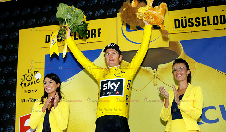 Geraint Thomas ganador de la CRI este sábado en el Tour de Francia