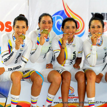 Selección Colombia medalla de oro en Persecucion por Equipos damas