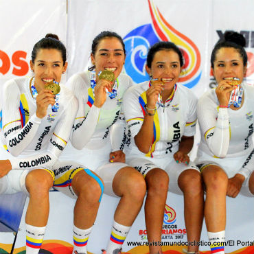 Selección Colombia medalla de oro en Persecucion por Equipos damas
