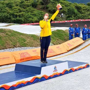 Mariana Pajón medalla de oro en la serie por mangas del BMX de los Bolivarianos