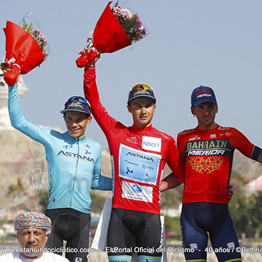 Miguel Ángel López, en el podio de los consagrados del Tour de Omán