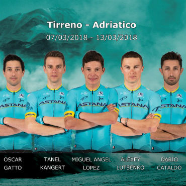 Nómina del Astana para la Tirreno Adriático