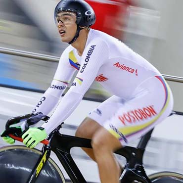 Fabián Puerta, en semifinales de la prueba del keirin