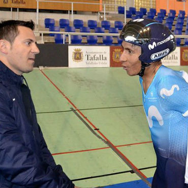 Nairo Quintana trabajó este jueves en test para mejorar en las CRI (Foto Movistar)