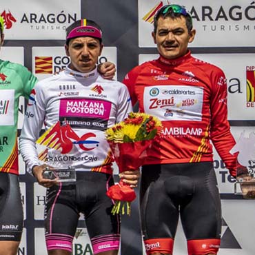 Hernán Aguirre y Alex Cano pusieron la cuota colombiana en el podio final de la Vuelta a Aragón