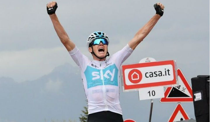 Chris Froome en una gran exhibición ganó este su primera etapa en el Giro de Italia