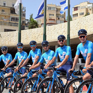 Team Movistar realizó primer entrenamiento en Israel (Foto Movistar)