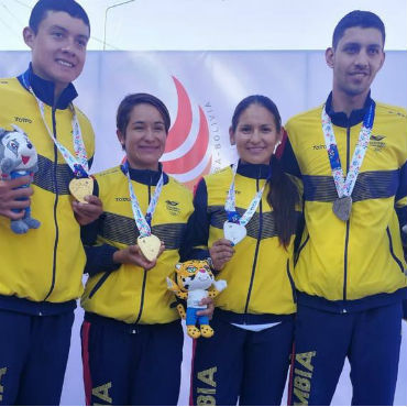 Rodrigo Contreras, Ana Sanabria, oro. Sérika Gulumá y Walter Vargas, plata