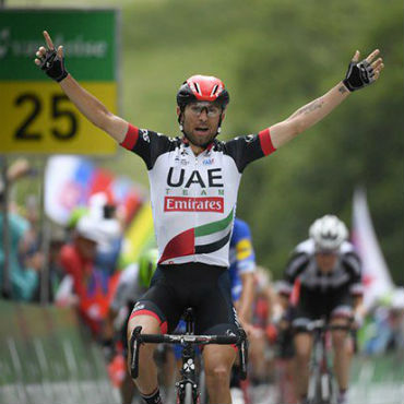 Diego Ulissi ganador de quinta etapa de Tour de Suiza 2018