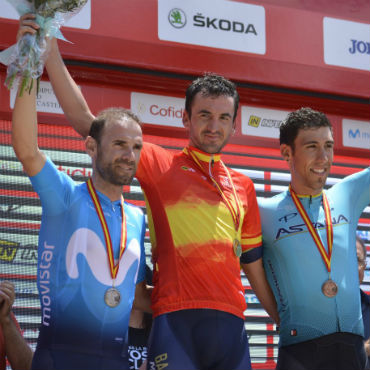 Gorka Izaguirre, campeón de ruta en España este domingo. Alejandro Valverde y Omar Fraile completaron podio