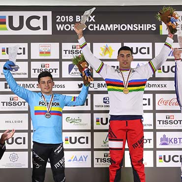 Juan Camilo "Goofy" Ramírez se proclamó este sábado subcampeón mundial junior de BMX en Bakú 2018