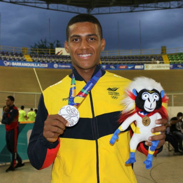 Kevin Quintero, medalla de plata en prueba del kilómetro de los Centroamericanos (Foto Juegos Centroamericanos)