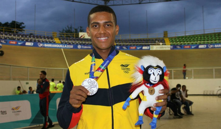 Kevin Quintero, medalla de plata en prueba del kilómetro de los Centroamericanos (Foto Juegos Centroamericanos)