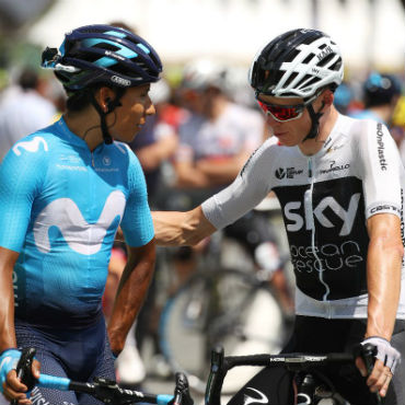 Nairo Quintana, a la expectativa de los que será la CRI. Igual esta Chris Froome