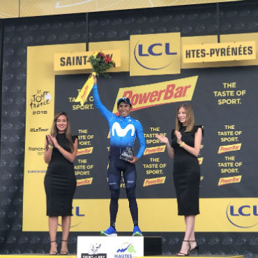 El gran Nairo Quintana (Movistar) estuvo en su día y se alzó con la victoria