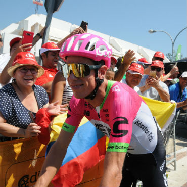 Rigoberto Urán listo para el primer encuentro con la gran montaña en la Vuelta a España (Foto Gilberto Chocce)