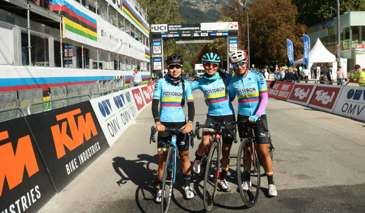 Ana Cristina Sanabria, Paula Patiño y Blanca Moreno en prueba élite este sábado en Innsbruck -Foto FCC-
