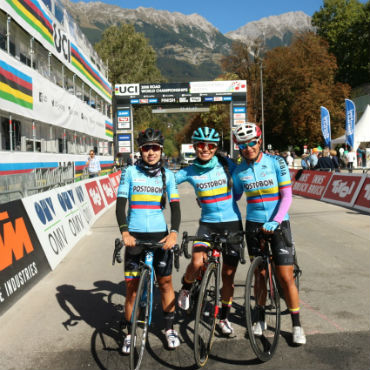 Ana Cristina Sanabria, Paula Patiño y Blanca Moreno en prueba élite este sábado en Innsbruck -Foto FCC-