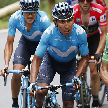 Nairo Quintana fue protagonista en la exigente etapa con final en los Lagos de Covadonga