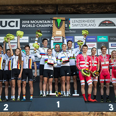 Suiza se alzó con la medalla de oro en el relevo por equipos que abrió el Campeonato Mundial de MTB en Lenzerheide