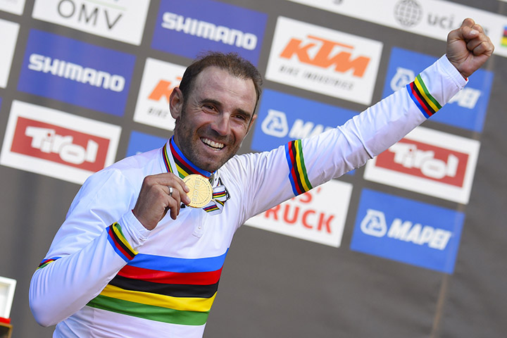 Alejandro Valverde estrenará su camiseta de Campeón Mundial en los Tres Valles Varesinos