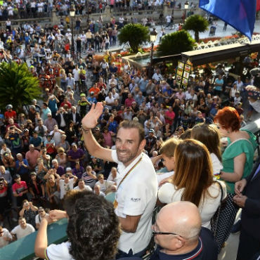 Alejandro Valverde recibió apoteósico recibimiento en en su natal, Murcia en España (Foto Movistar)