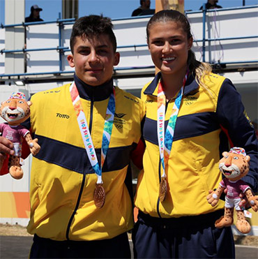 Gabriela Bolle y Juan C. Ramírez lograron la medalla de bronce en el BMX de los Juegos Olímpicos de la Juventud 2018 (Foto©COC)