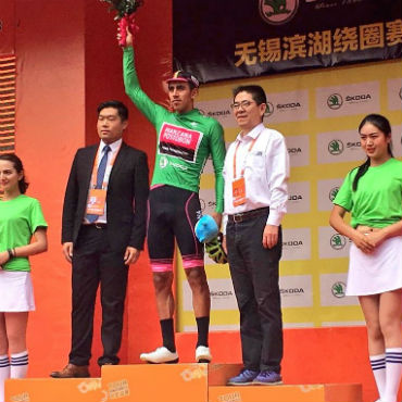 Sebastián Molano se quedó con la camiseta verde de los puntos de Tour de Taihu