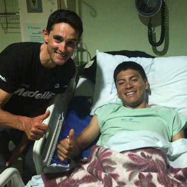 Jonathan Caicedo sufrió fractura de clavícula en Vuelta a Ecuador. (Foto Team Medellin)