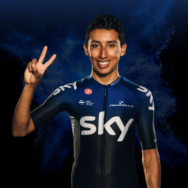 Egan Bernal luce el nuevo uniforme que tendrá el Sky en el 2019 (Fotos-Sky)