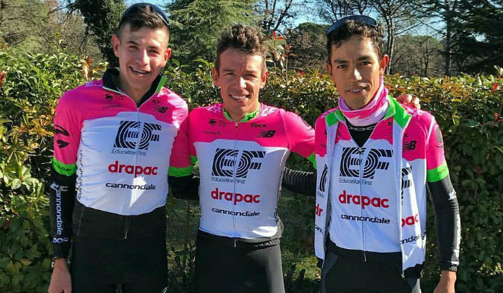 Julián Cardona, Rigoberto Urán y Daniel Martínez, la cuota colombiana del EF Education First-Drapac