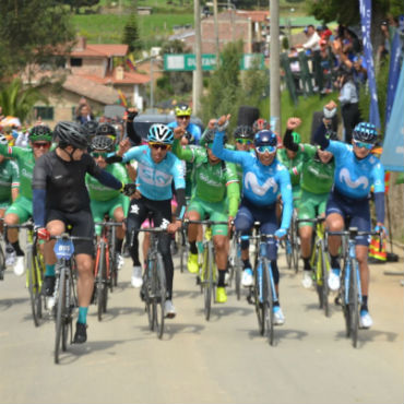 Egan Bernal, Nairo Quintana y Winner Anacona, disfrutaron junto con 2 mil participantes la Gran Fondo de Nairo (Foto Gobernación de Boyacá)