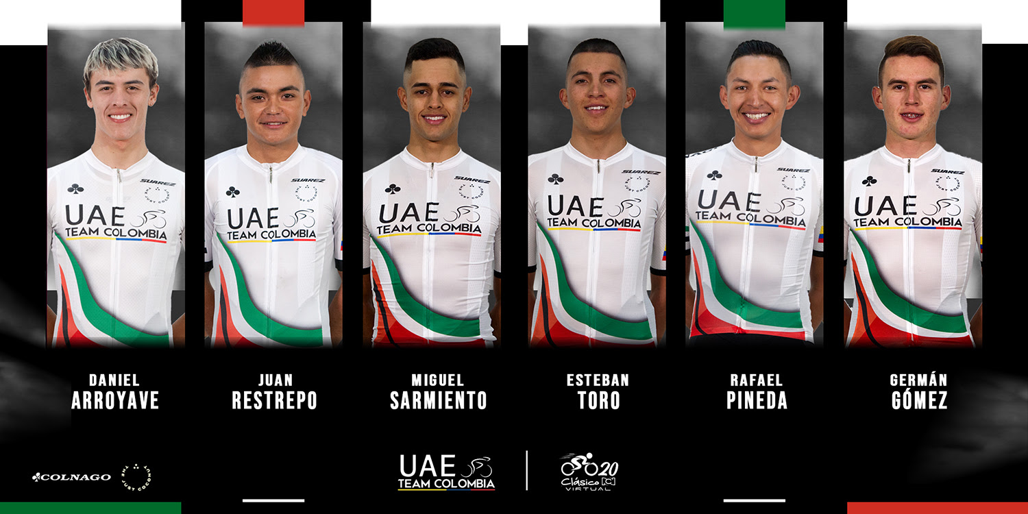 La nómina del UAE Team Colombia para el Clásico RCN Virtual 2020